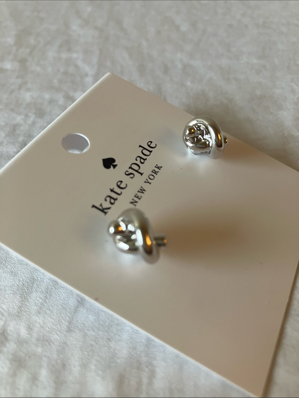 kate spade: Silver Tone “Sailor’s Knot” Stud Earrings - Picture 7 of 9